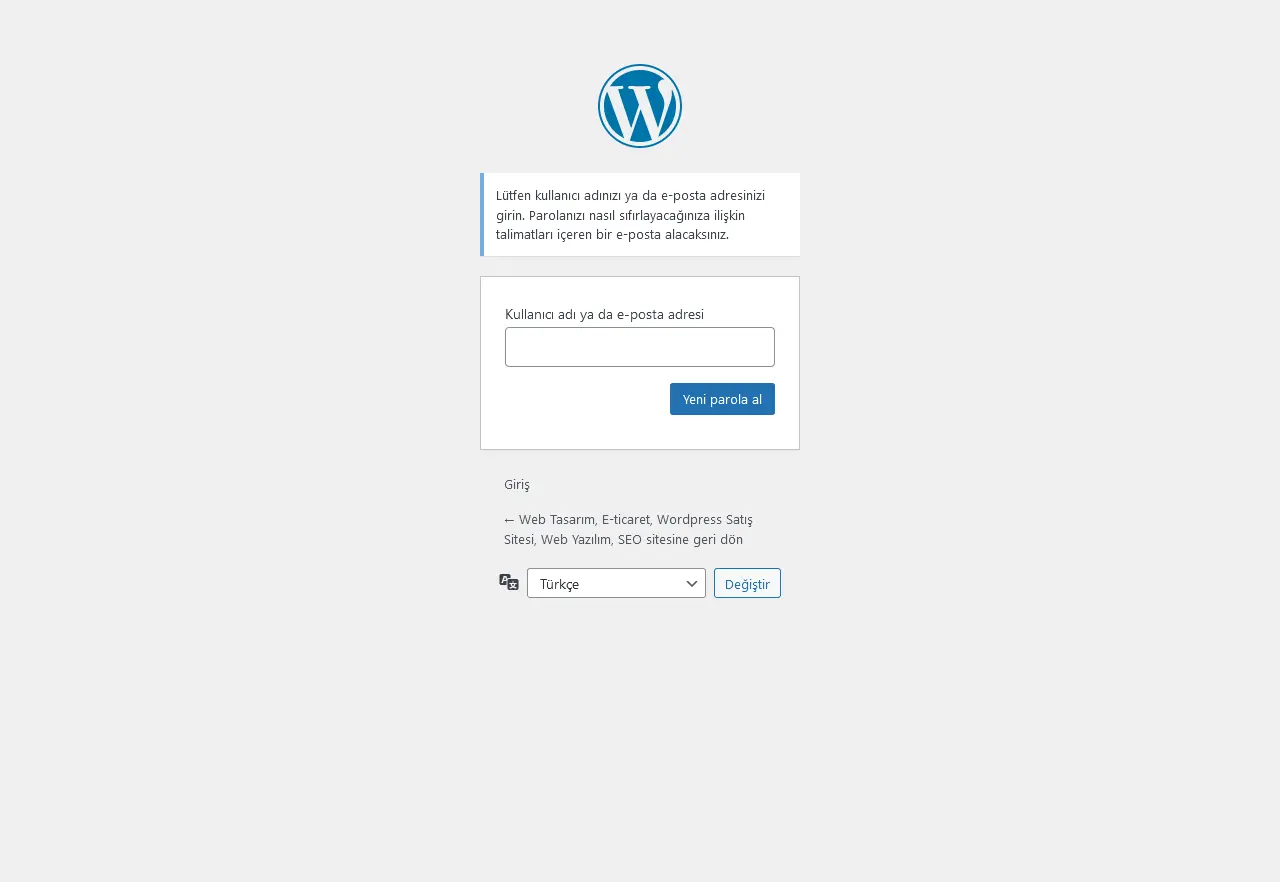 WordPress Admin Şifresi Değiştirme